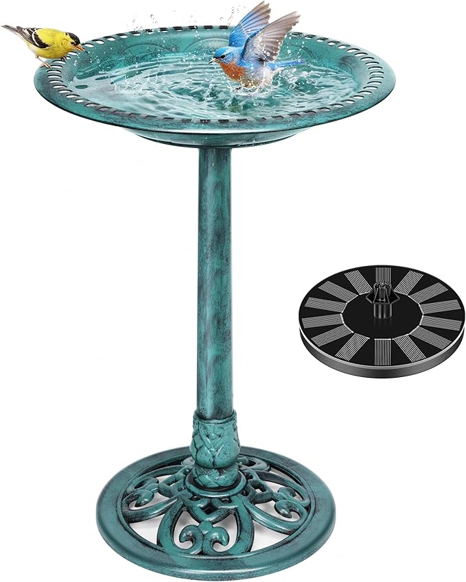 VIVOHOME bain d'oiseaux fontaine solaire